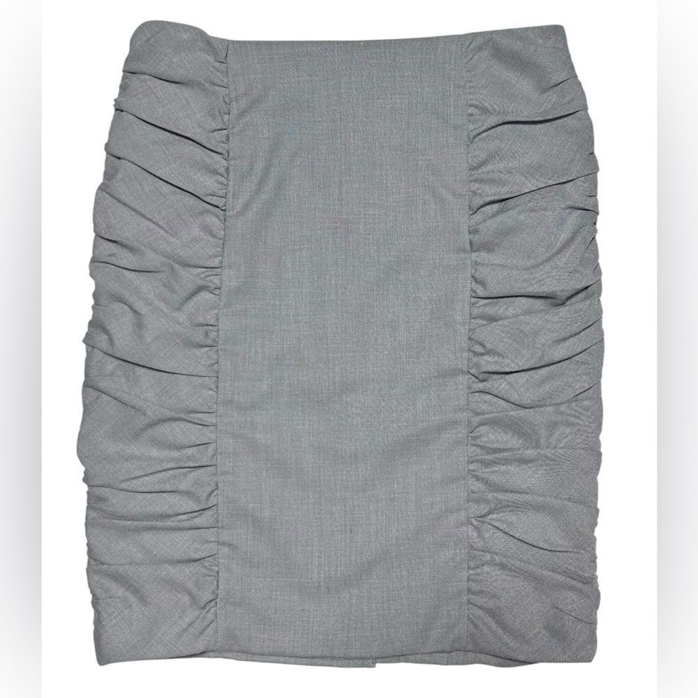 Anthropology Cartonnier Gray Ruched Pencil Skirt Size 8 Grey Mini Skirt Italy